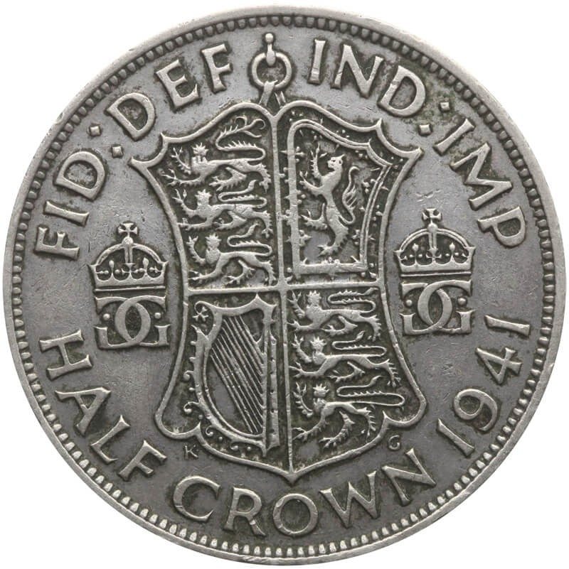 Wielka Brytania ½ korony, 1941, srebro